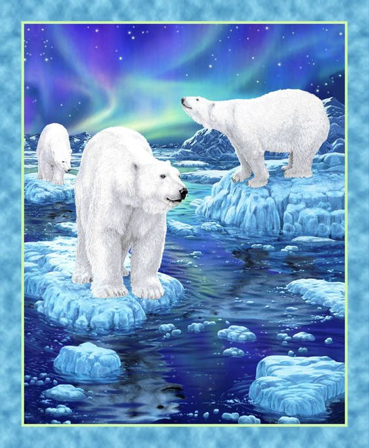 Northern Lights Polar Bears CLA0411646Q Quilt Blanket