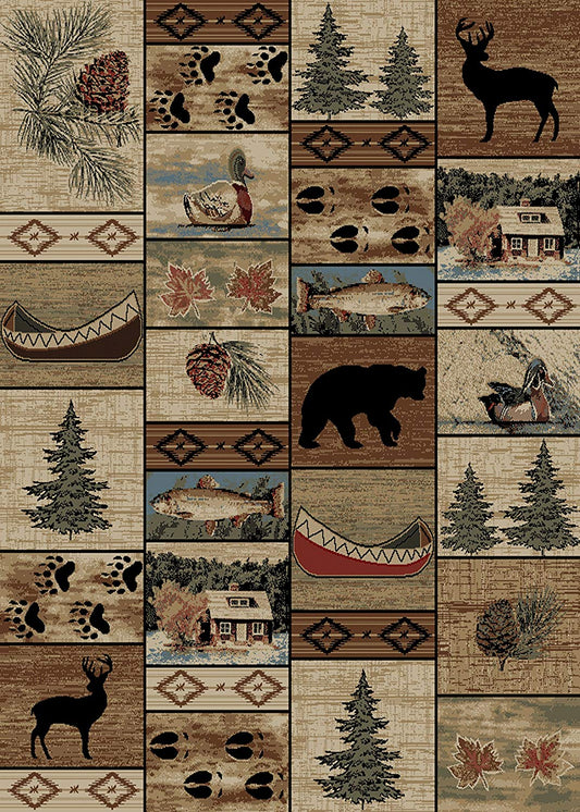 Northern Wildlife Bear Deer CLG2210095R Rug