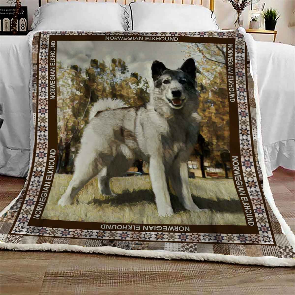 Norwegian Elkhound Standing CL09100156MDF Sherpa Fleece Blanket