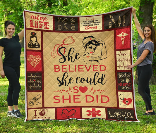 Nurse CL12100486MDQ Quilt Blanket