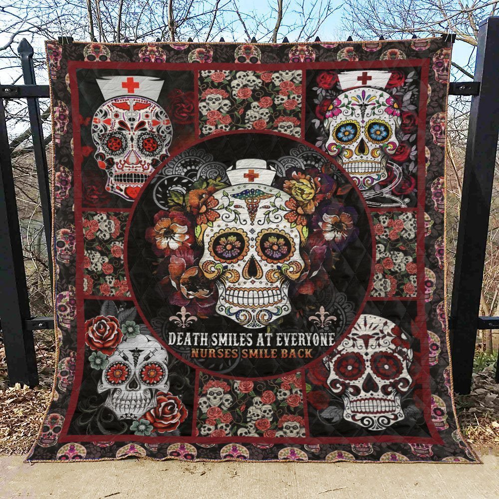 Nurse Skull BI120707B TBG Quilt Blanket