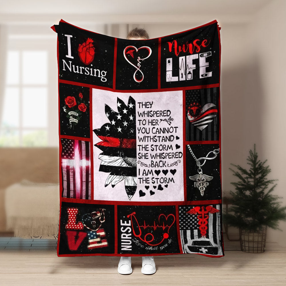 Nurse CL260861MDF Sherpa Fleece Blanket