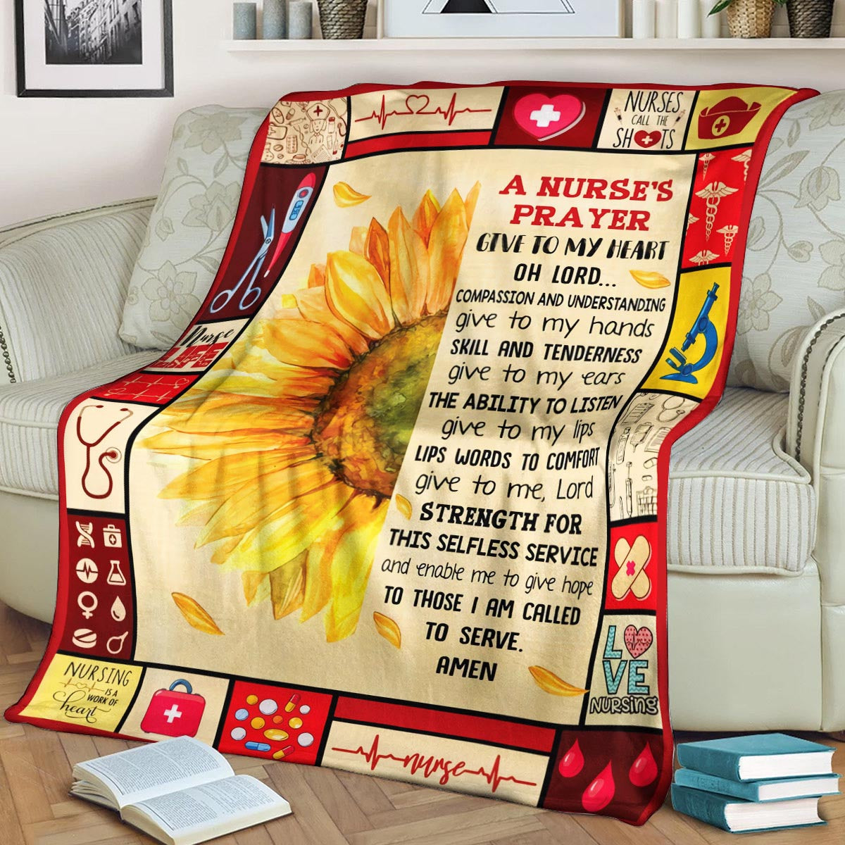 Nurse CL260862MDF Sherpa Fleece Blanket