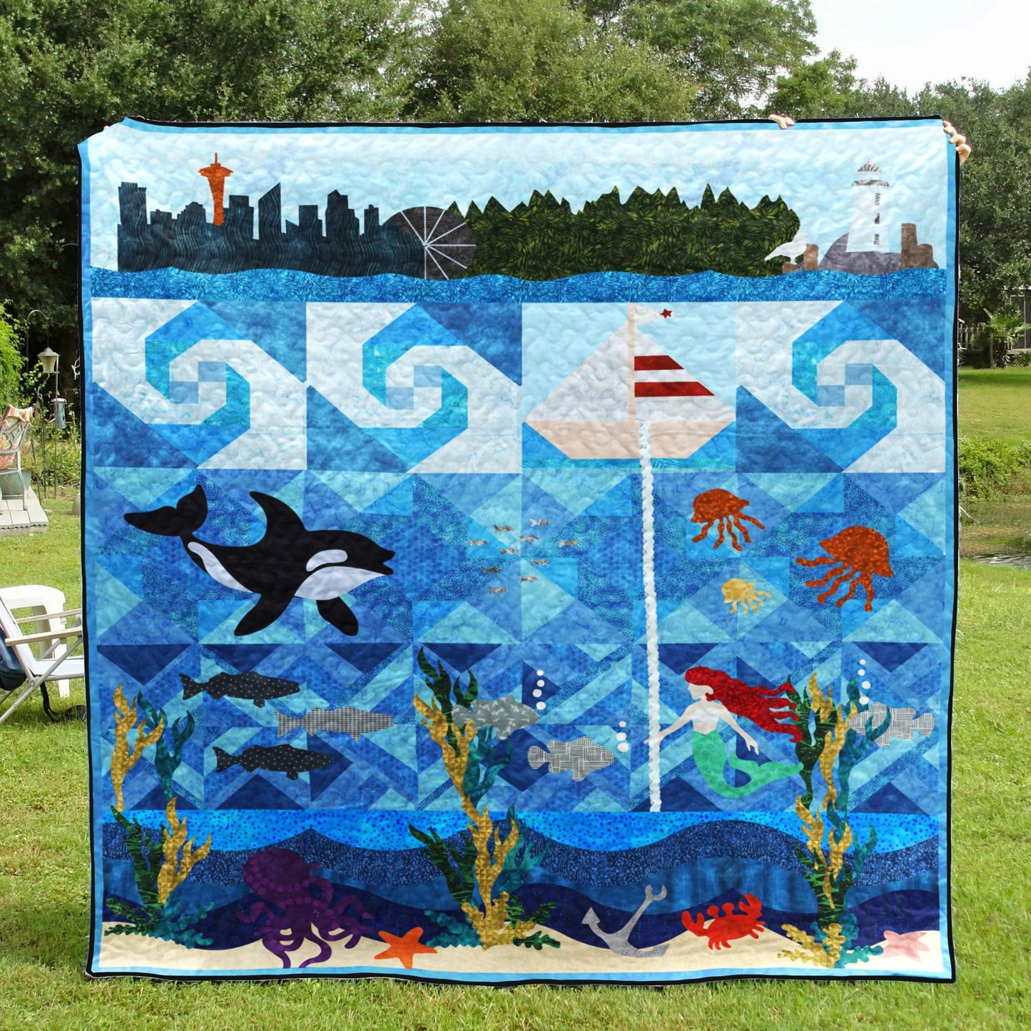 Ocean CLA1910361Q Quilt Blanket