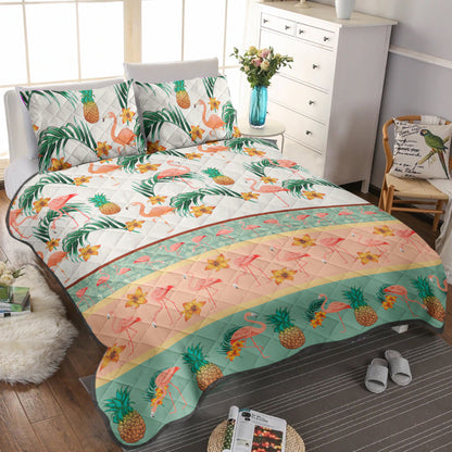 Ocean Flamingo CLM1710256B Quilt Bed Sheet