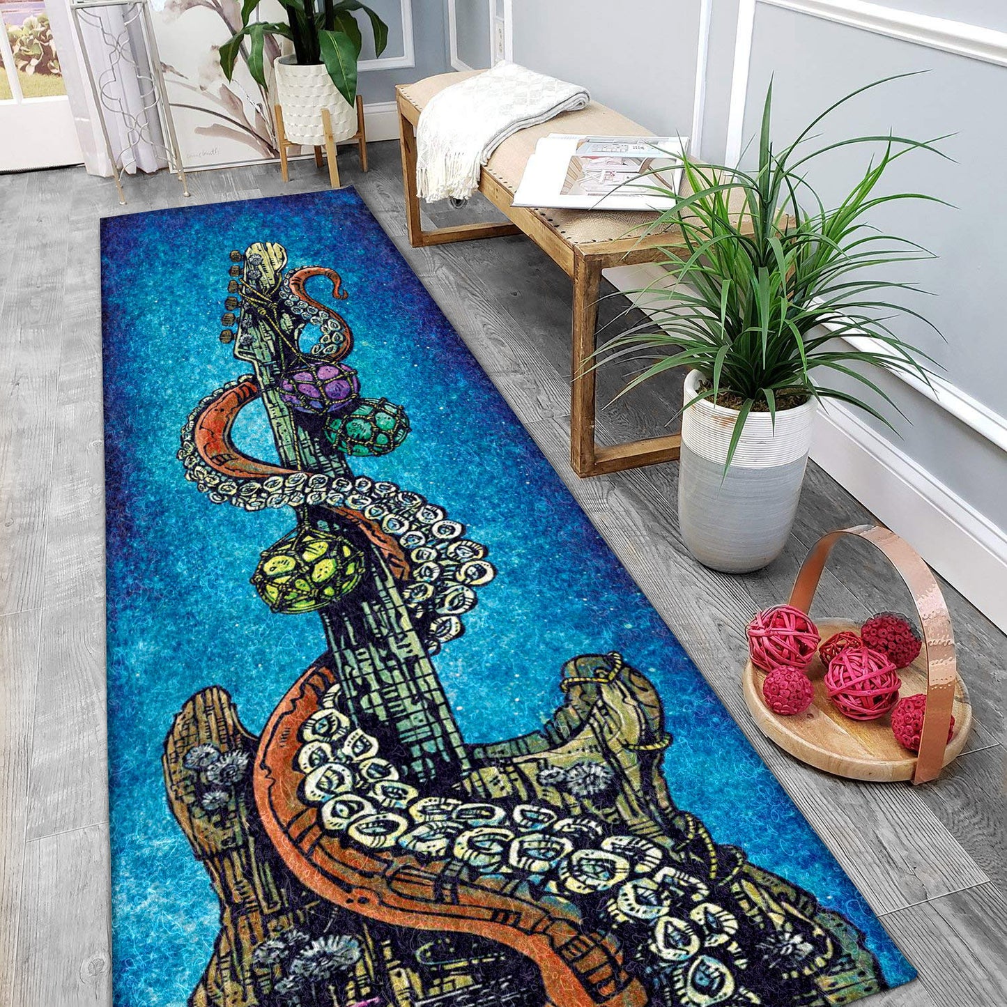 Octopus And Guitar HT2210032N Runner Rug