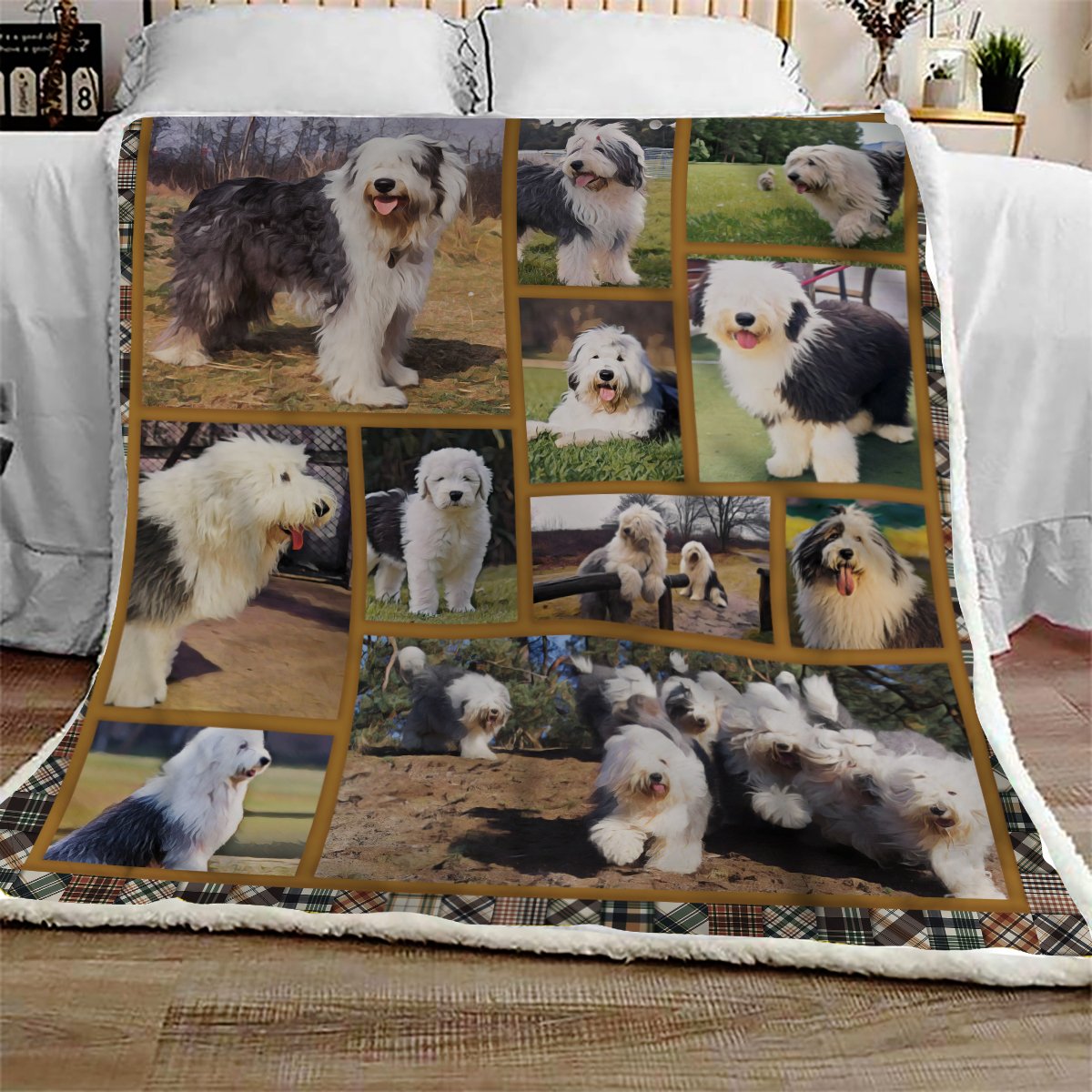 Old English Sheepdog Life CL10100192MDF Sherpa Fleece Blanket