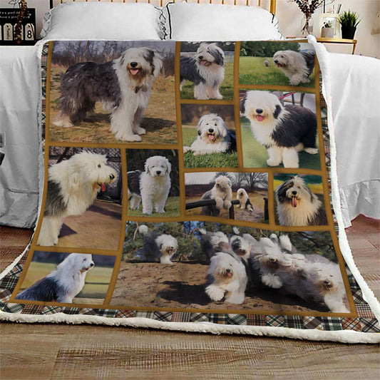 Old English Sheepdog Life CL10100192MDF Sherpa Fleece Blanket