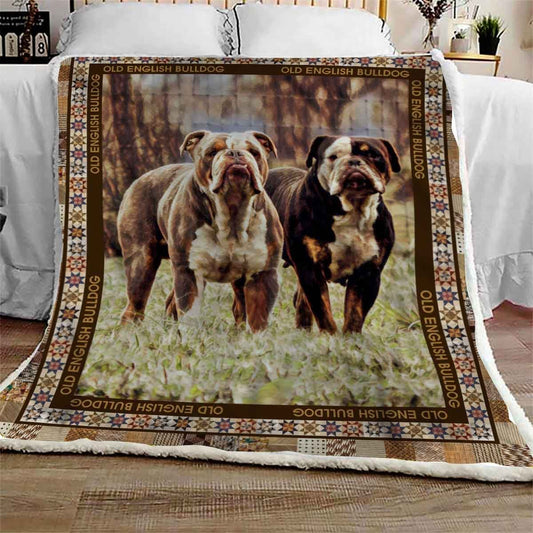 Olde English Bulldogge CL10100195MDF Sherpa Fleece Blanket