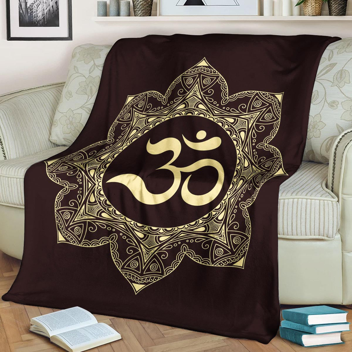 Om Aum Mandala CLM140829 Sherpa Fleece Blanket
