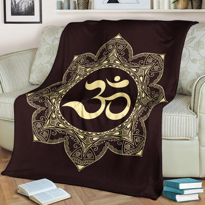 Om Aum Mandala CLM140829 Sherpa Fleece Blanket