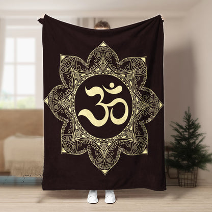 Om Aum Mandala CLM140829 Sherpa Fleece Blanket