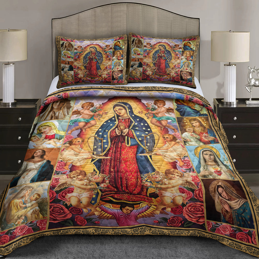 Our Lady Of Guadalupe Quilt Bed Sheet TL110605QS
