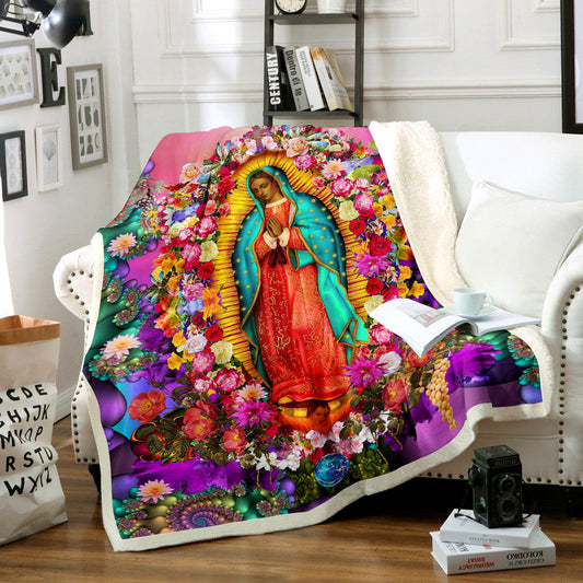 Our Lady Of Guadalupe Sherpa Fleece Blanket HM201003