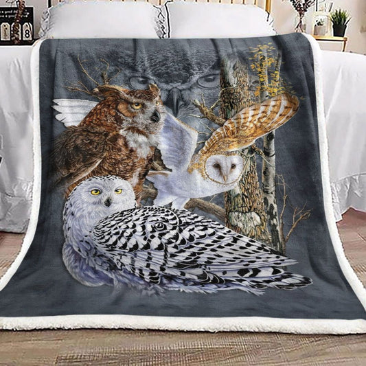 Owl DD0710145F Sherpa Fleece Blanket