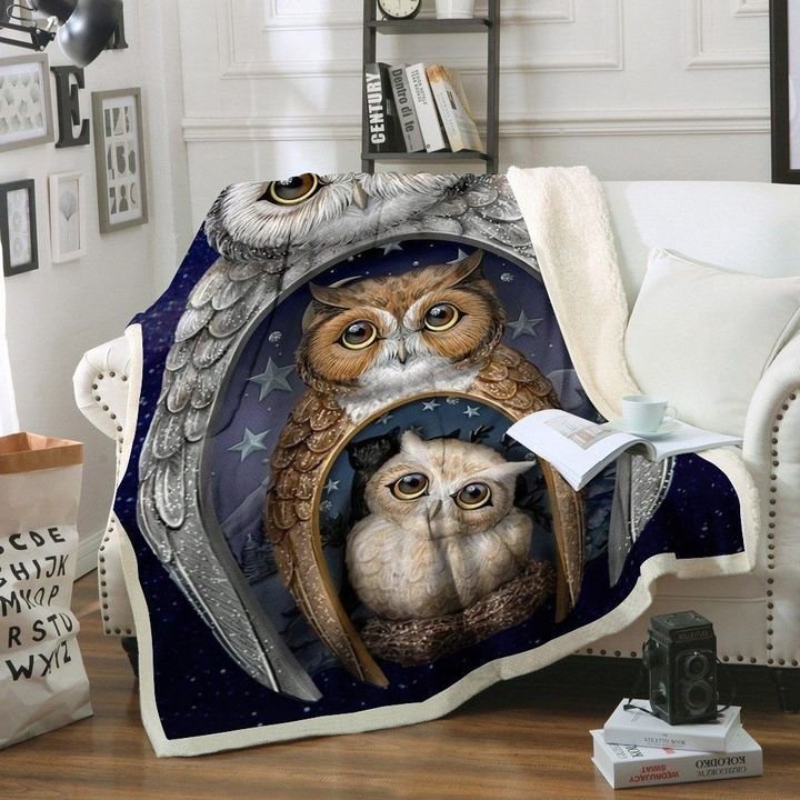 Owl DD280857F Sherpa Fleece Blanket