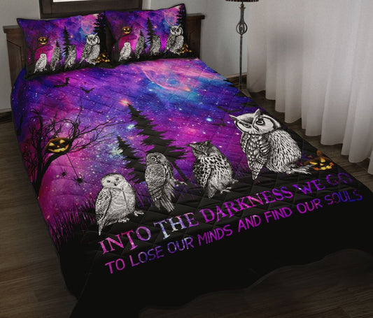 Owl Into The Darkness We Go Halloween Quilt Bedding Set CLH0809007