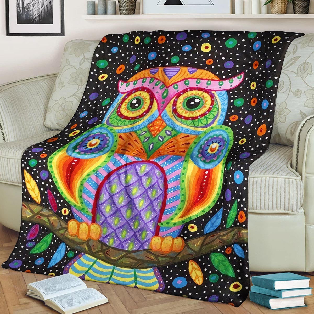 Owl BT190844F Sherpa Fleece Blanket