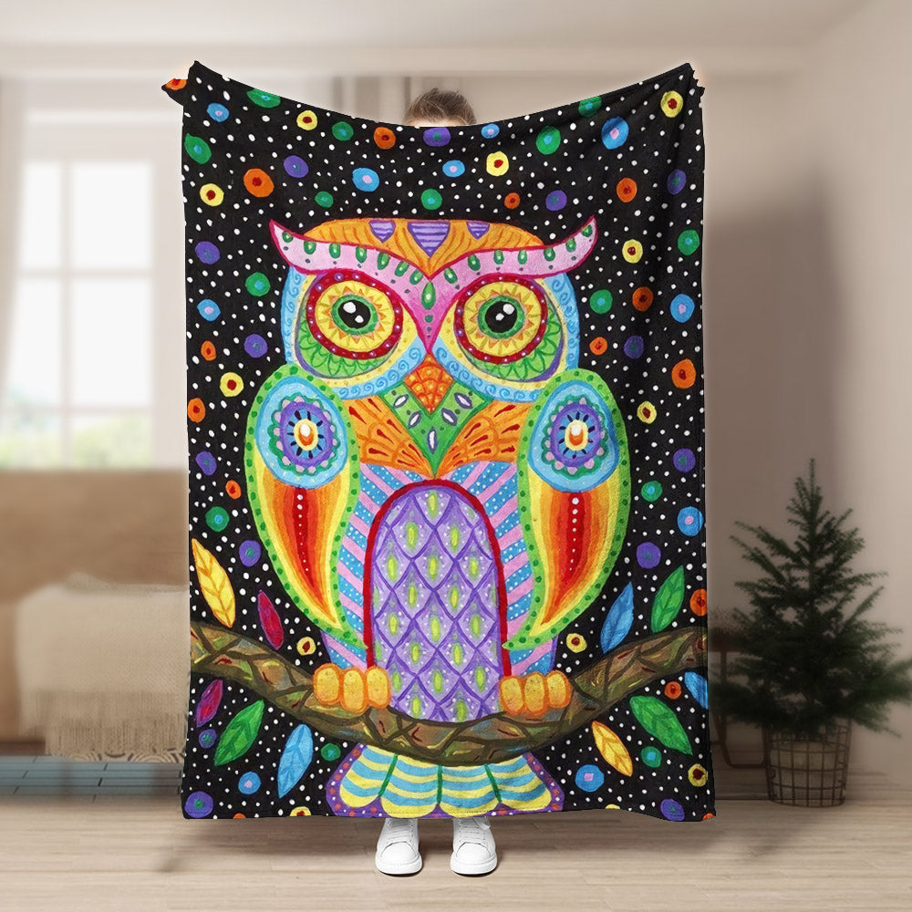Owl BT190844F Sherpa Fleece Blanket