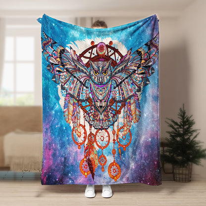 Owl CLA140837 Sherpa Fleece Blanket
