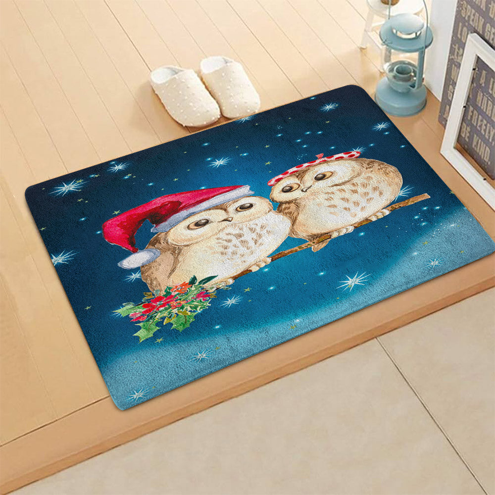 Owl Christmas HN080927MDD Non-slip Door mats