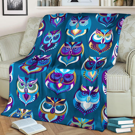 Owl DD070965F Sherpa Fleece Blanket