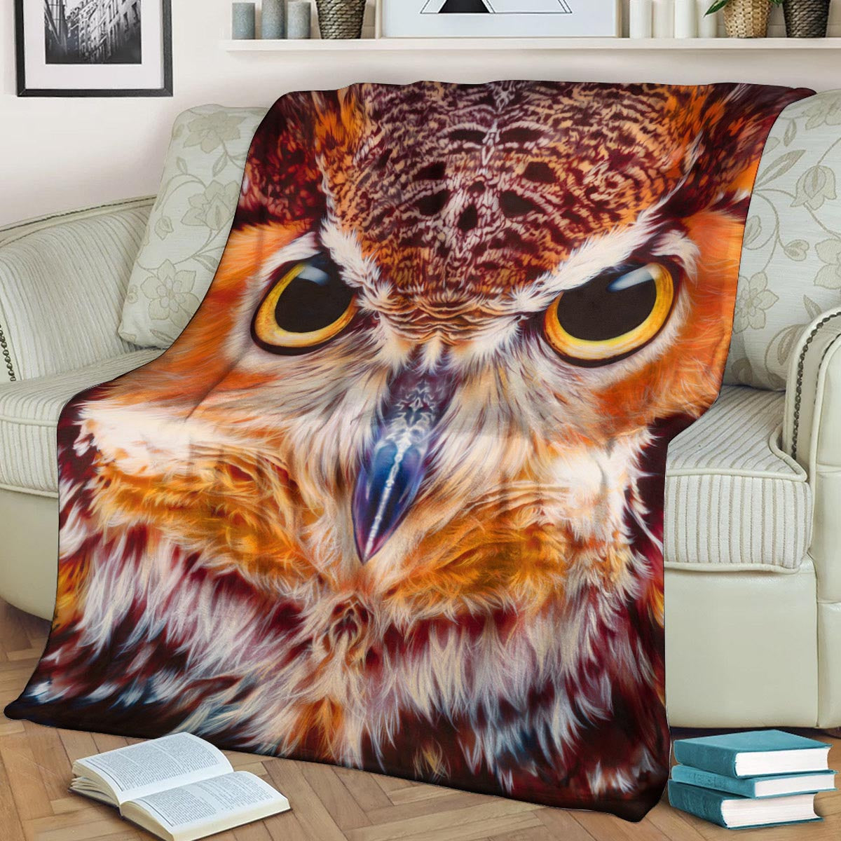 Owl DD070966F Sherpa Fleece Blanket