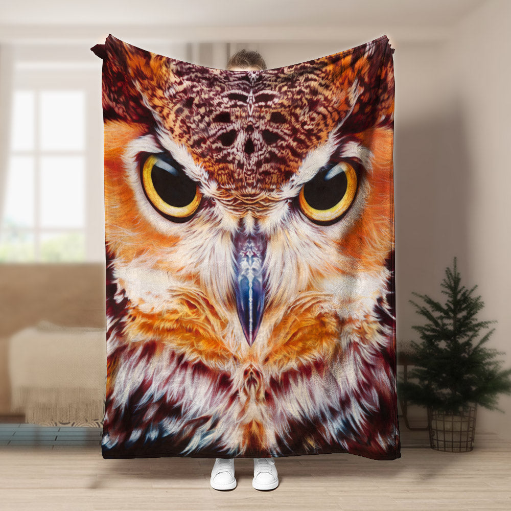 Owl DD070966F Sherpa Fleece Blanket