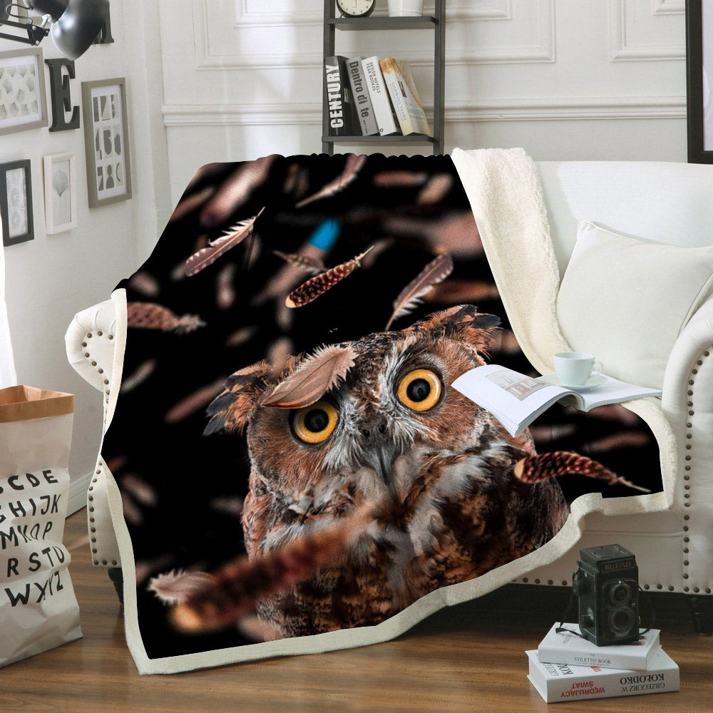 Owl DD180995F Sherpa Fleece Blanket