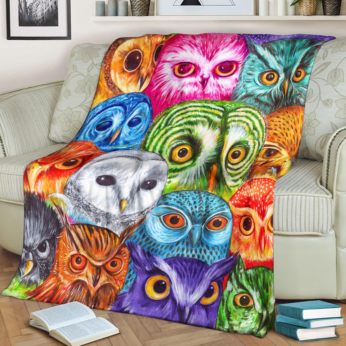 Owl DD190845F Sherpa Fleece Blanket