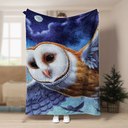 Owl DD220838F Sherpa Fleece Blanket