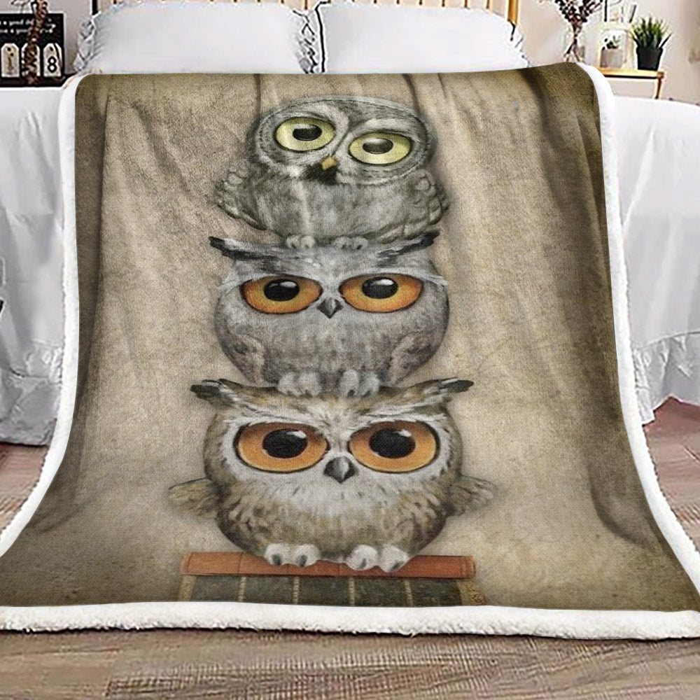 Owl HN1510185F Sherpa Fleece Blanket