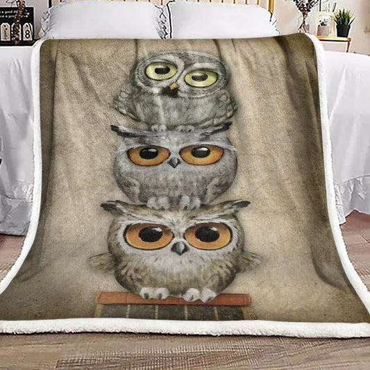 Owl HN1510185F Sherpa Fleece Blanket