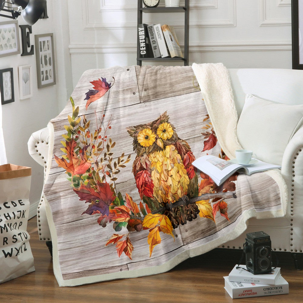 Owl HT1210158TT Sherpa Fleece Blanket