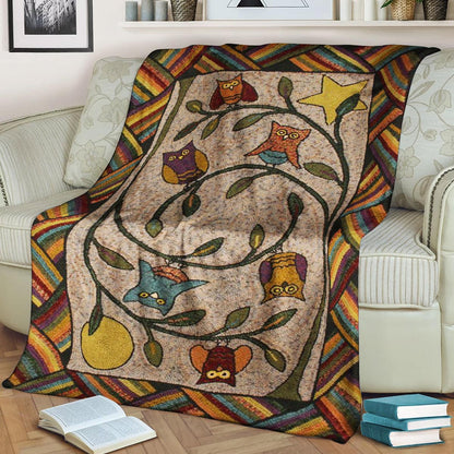 Owl NT300870F Sherpa Fleece Blanket