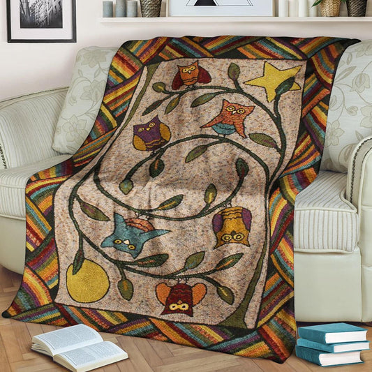 Owl NT300870F Sherpa Fleece Blanket
