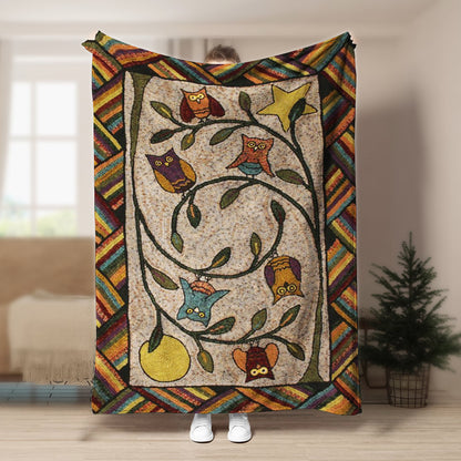 Owl NT300870F Sherpa Fleece Blanket