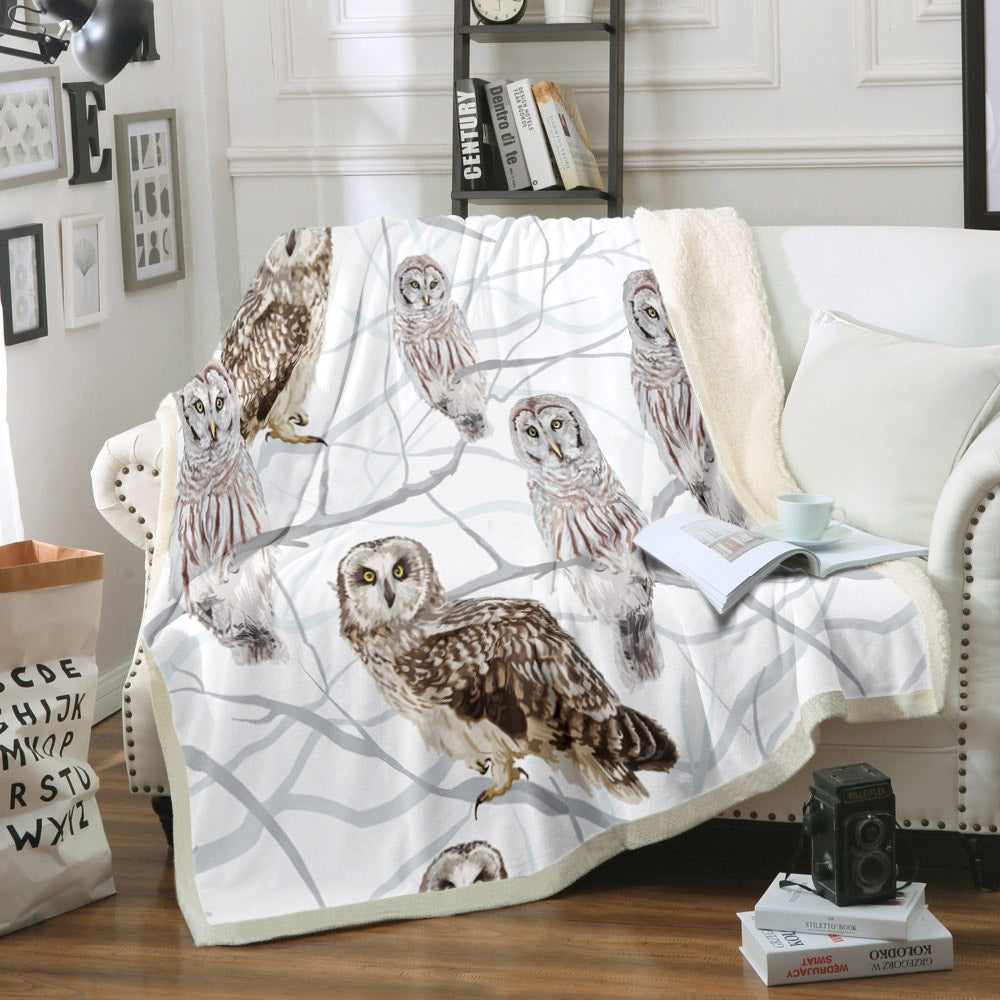 Owl TT230844TT Sherpa Fleece Blanket