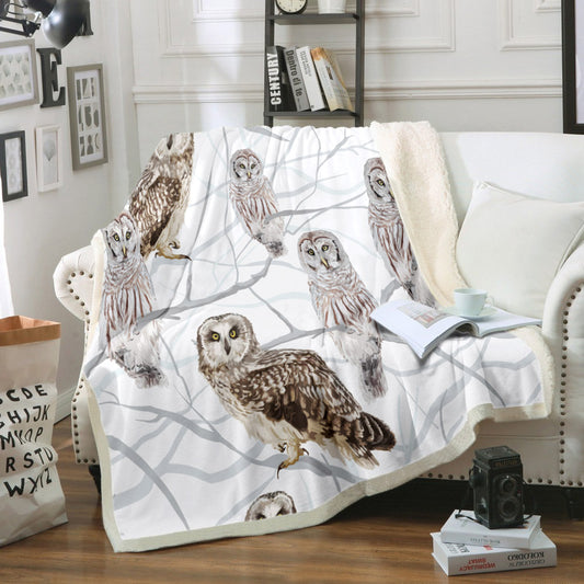 Owl TT230844TT Sherpa Fleece Blanket