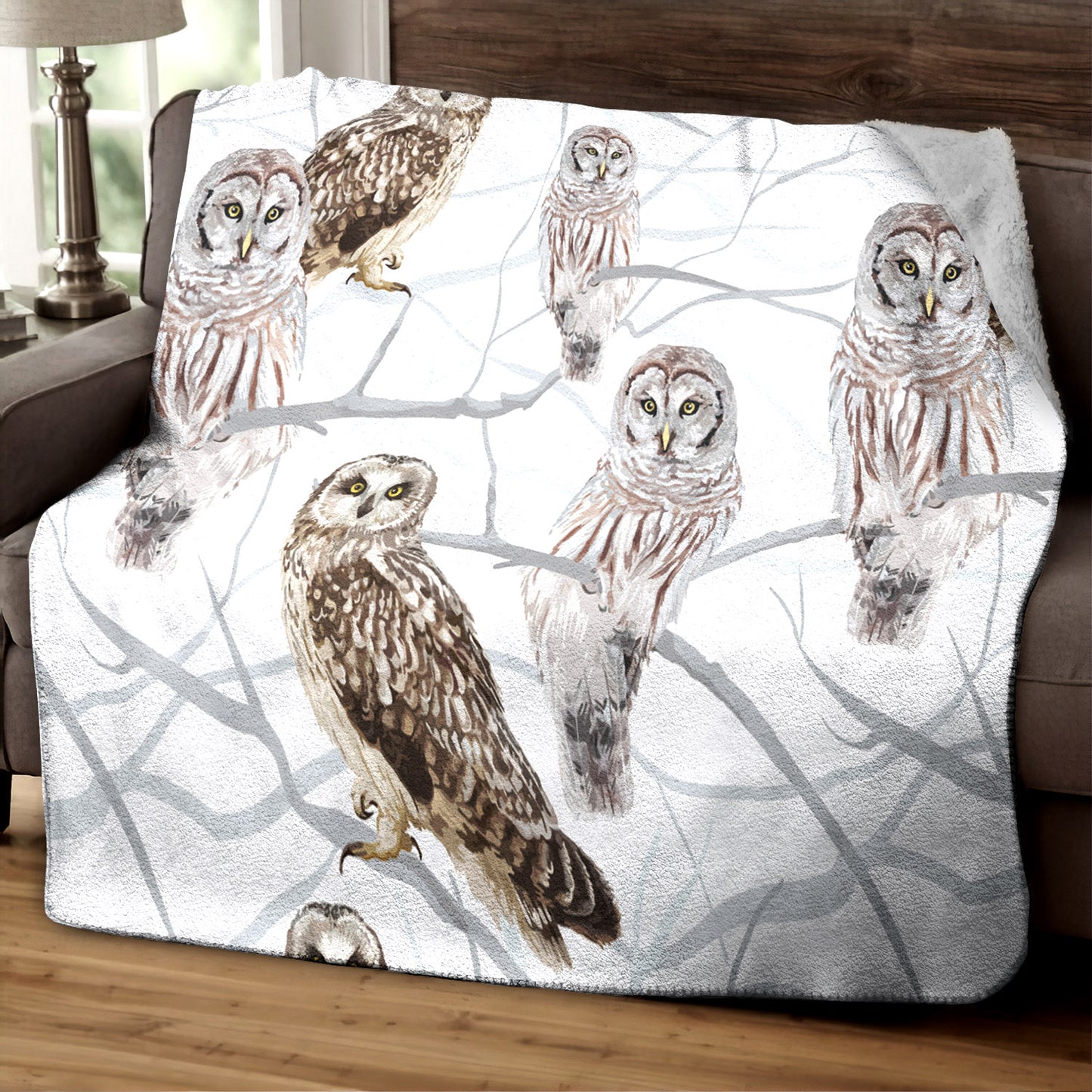 Owl TT230844TT Sherpa Fleece Blanket