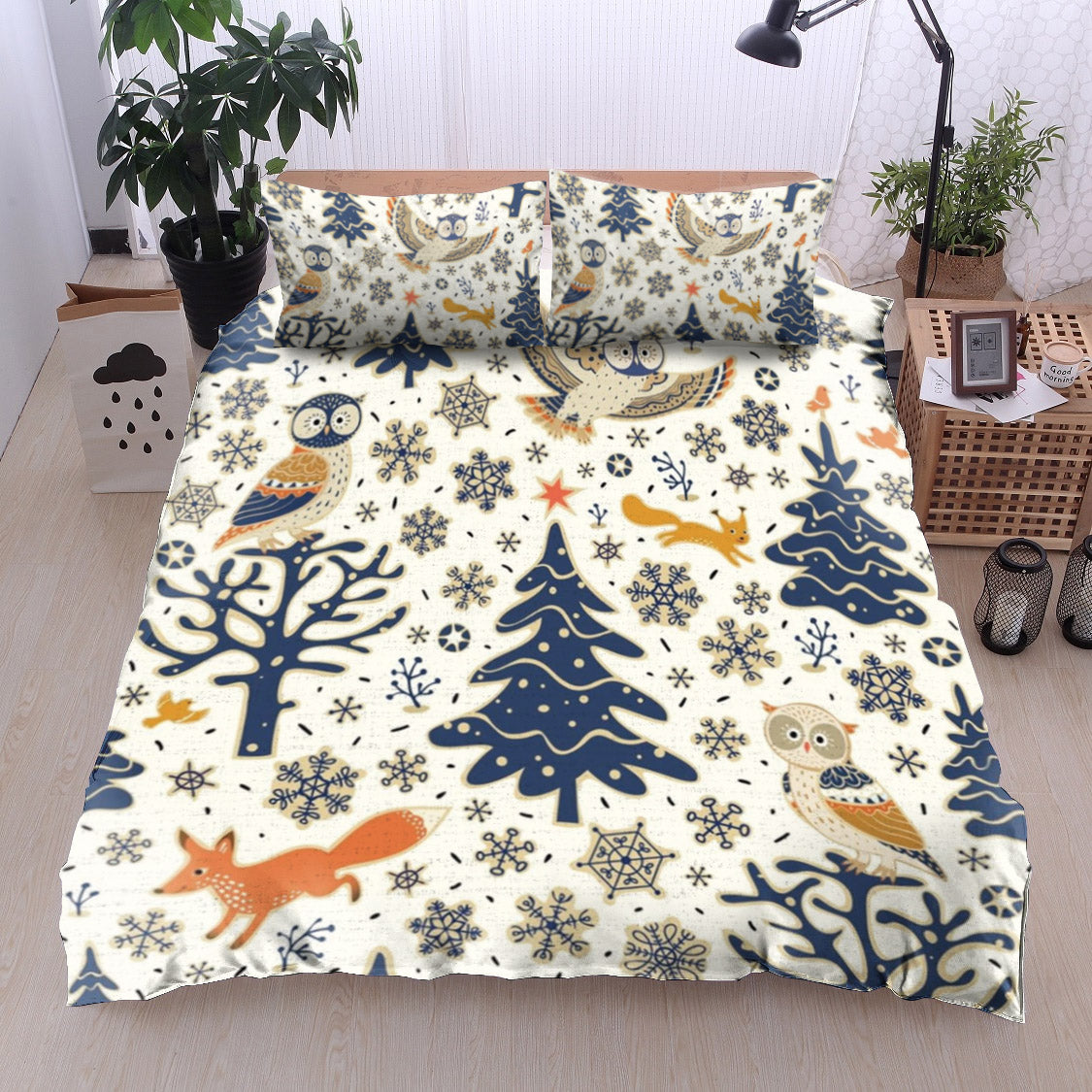 Owl Tree Snowflake Christmas BL15100214B Bedding Sets