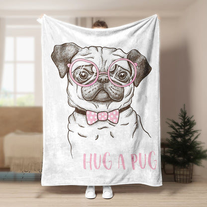 Pug CL140873MD Sherpa Fleece Blanket