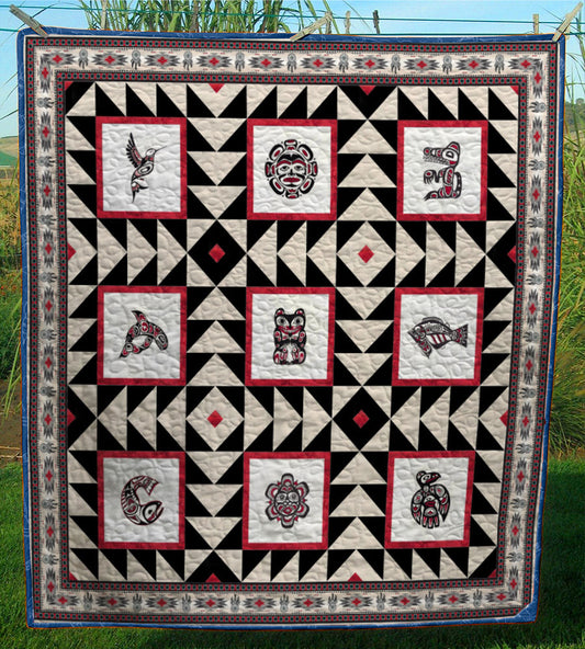 Pacific Northwest Native American CL24100213MDQ Quilt Blanket