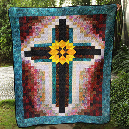 Christian Painted Cross Quilt Blanket MT070601A