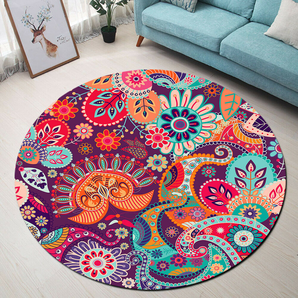 Paisley Mandala CL04100018MDC Round Area Rug – Charming Favor