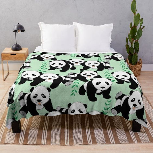Panda Bears CLM1110140S Sherpa Fleece Blanket