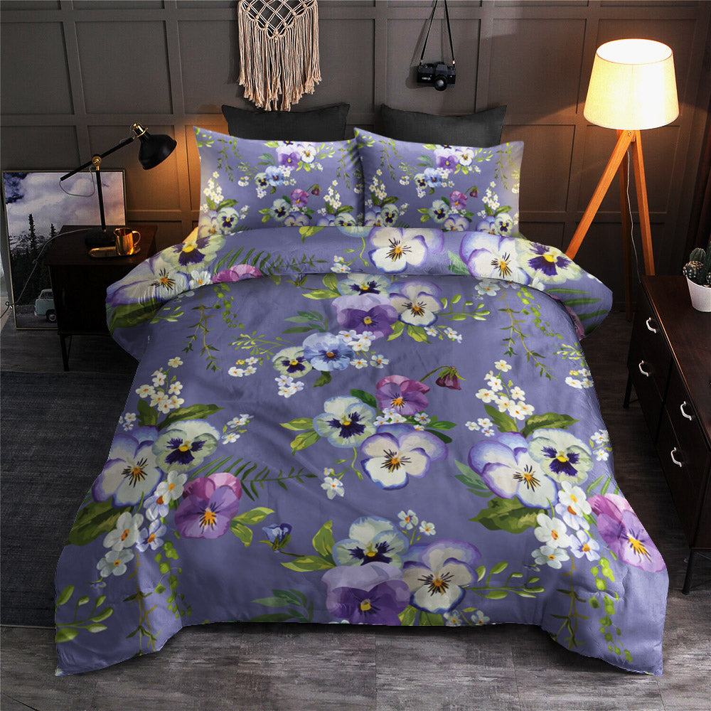 Pansy Pattern Print Design CLA19101335B Bedding Sets