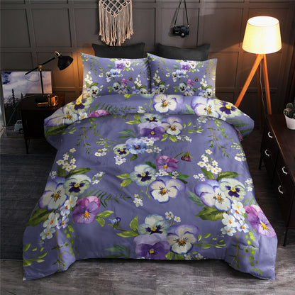 Pansy Pattern Print Design CLA19101335B Bedding Sets