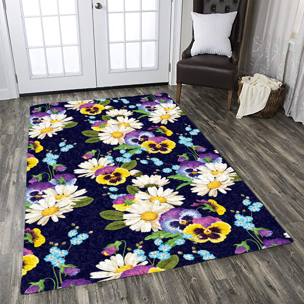 Pansy Pattern Print Design CLA1910628R Rug
