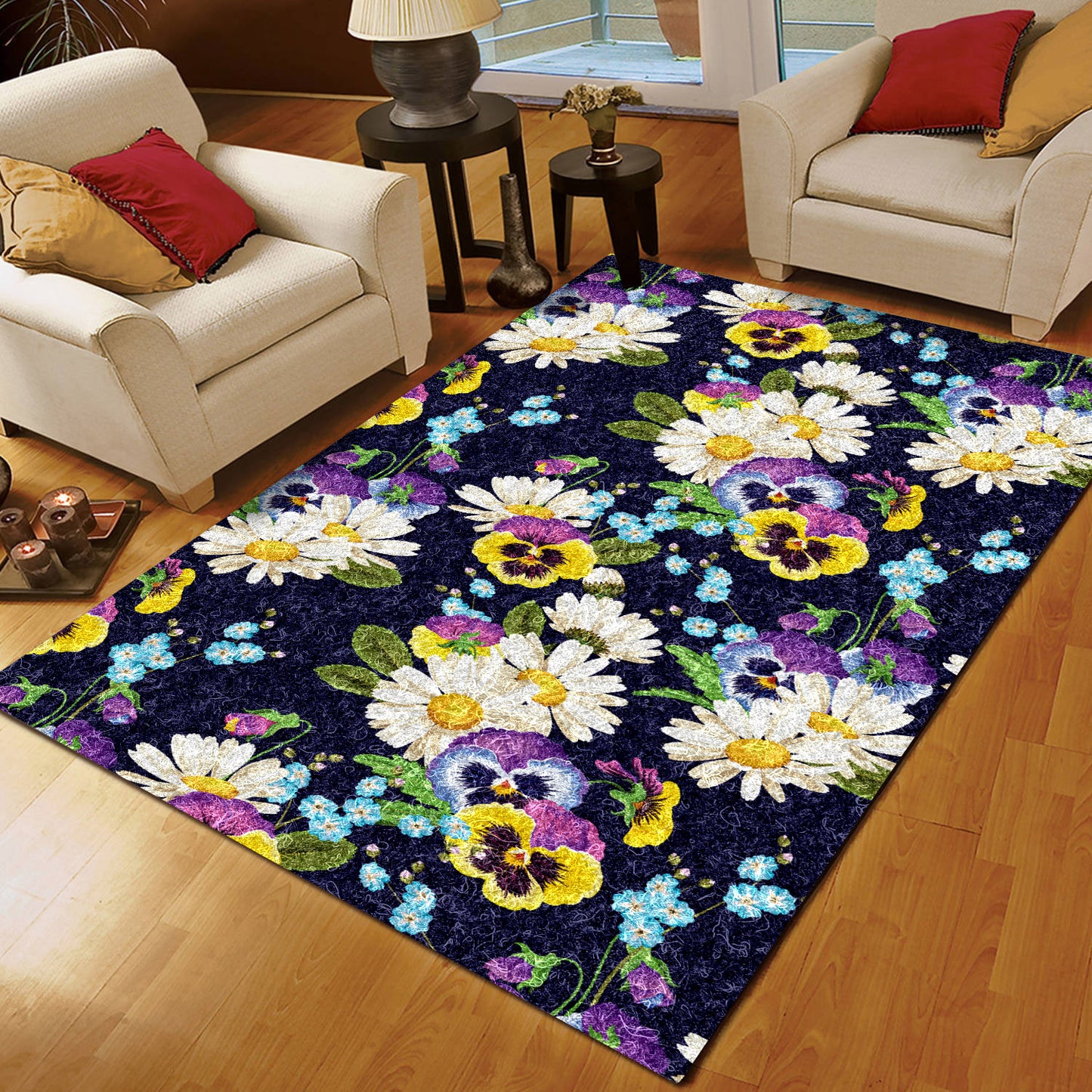Pansy Pattern Print Design CLA1910628R Rug